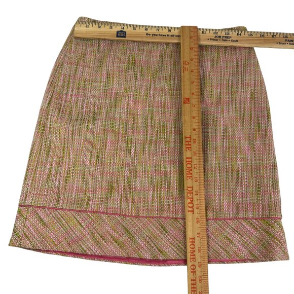 Sigrid Olsen 4P Two Piece Suit Pink Green Tweed Blazer Jacket & Skirt set - Picture 5 of 14